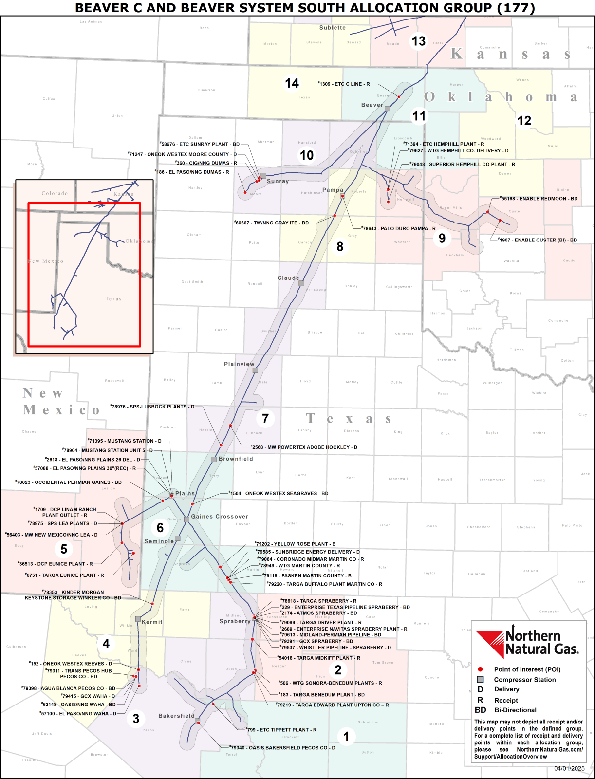 (177) Beaver C and Beaver System South Allocation map