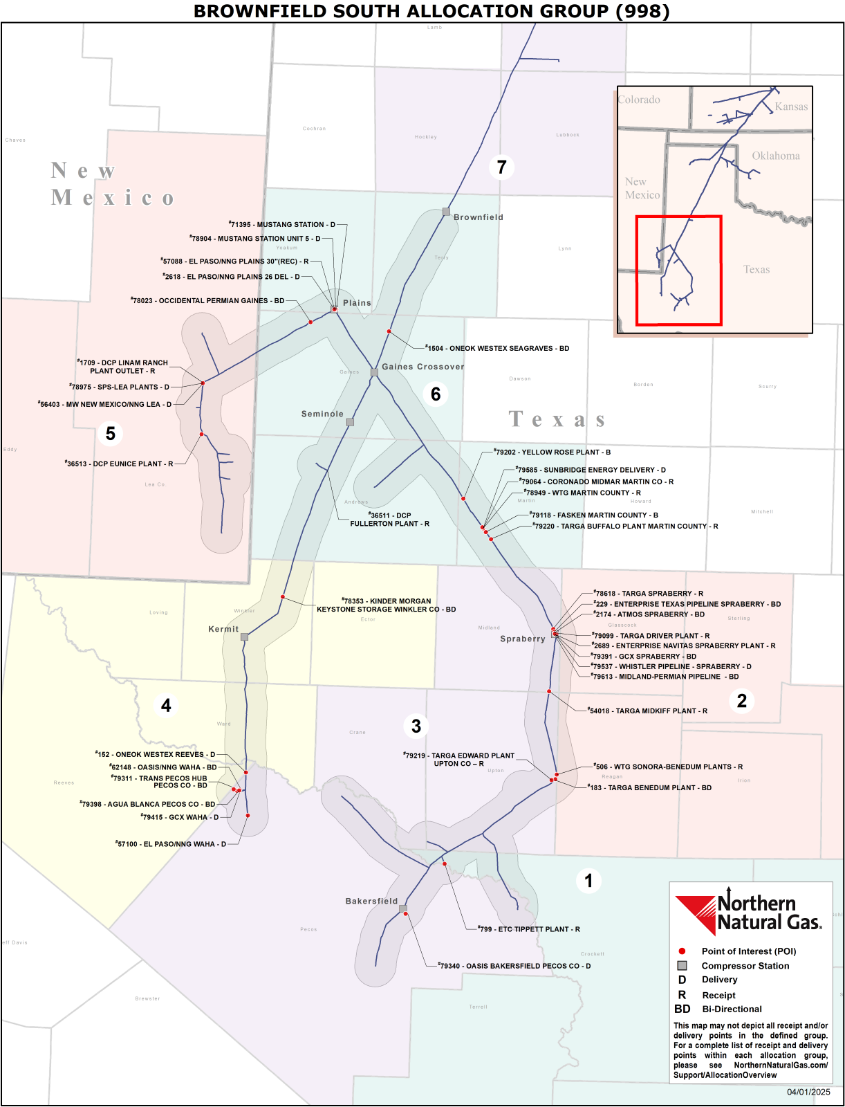 998 Brownfield South Allocation Group map