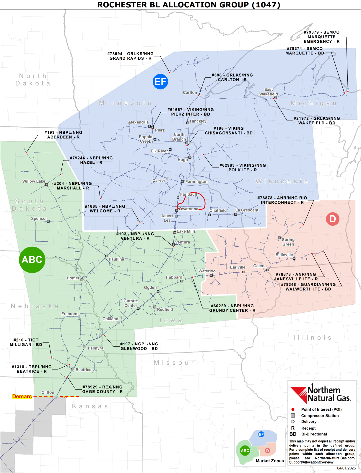 (1047) Rochester Branch Line Allocation Group Map